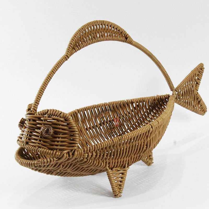 鱼形手提水果篮仿藤篮蔬菜面包筐烘焙超市展O示藤编鸡蛋篮子编织,餐饮具,果盆/果盘/果篮,淘宝优惠券,粉丝福利购,淘宝优惠卷