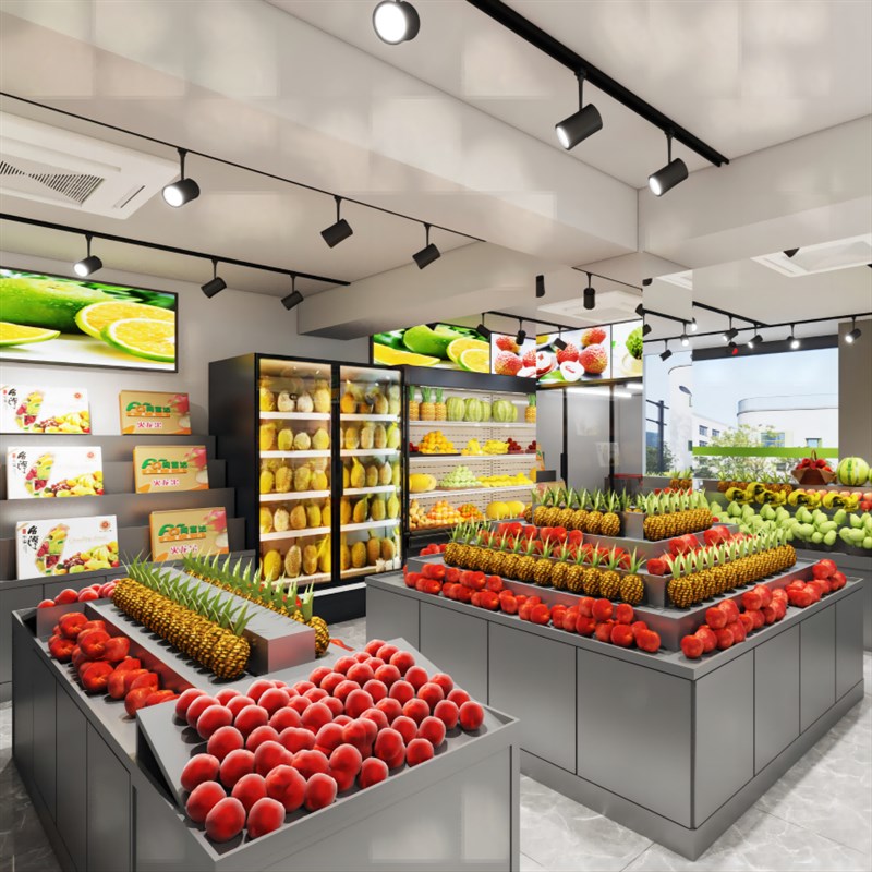 水果货架展示架多层阶梯式货架果蔬E陈列架钢木台阶架子靠墙展示
