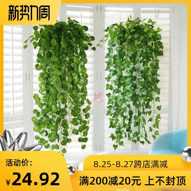 2束吊篮绿萝装饰餐厅壁挂藤条葡萄藤仿真花N植物盆栽干花卉墙挂壁,鲜花速递/花卉仿真/绿植园艺,仿真绿植,淘宝优惠券,粉丝福利购,淘宝优惠卷
