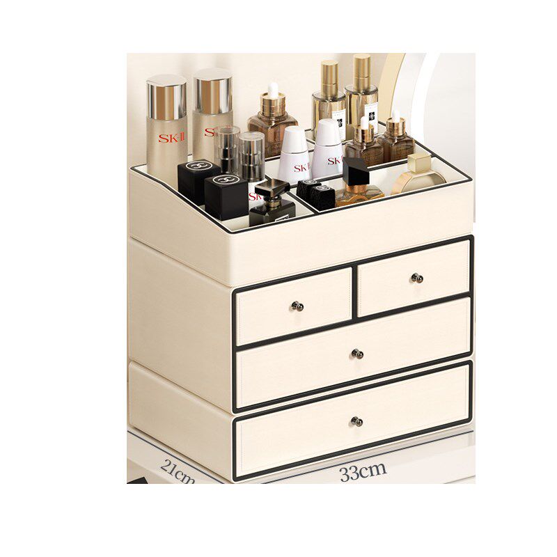 化妆品收纳盒2023o新款桌面化妆台置物架护肤品杂物抽屉防尘高级