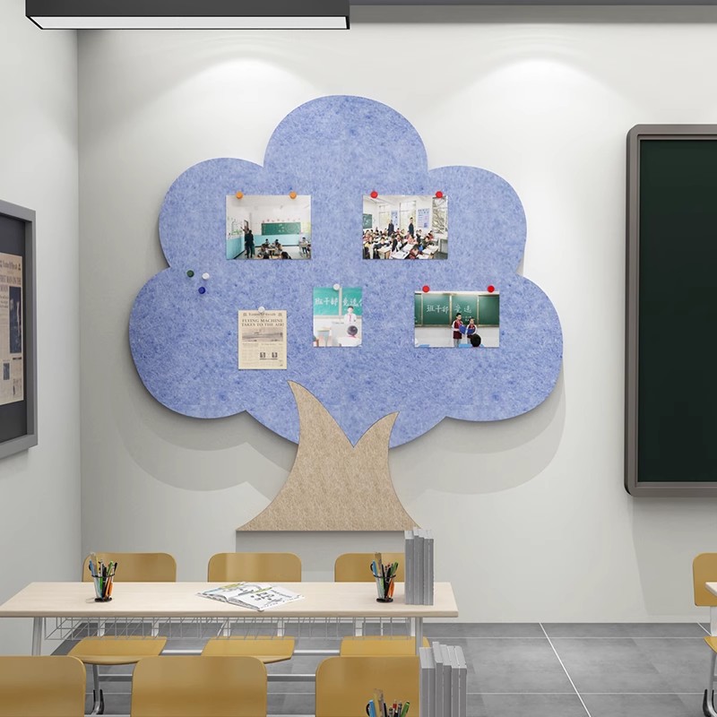 班级布置教室装饰小学初中班务栏新学期开课毛毡板公W告栏文化墙