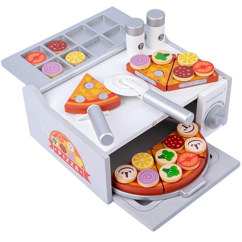 儿童木制仿真披萨切切乐食物天平切切看玩具过家家角色扮演玩具