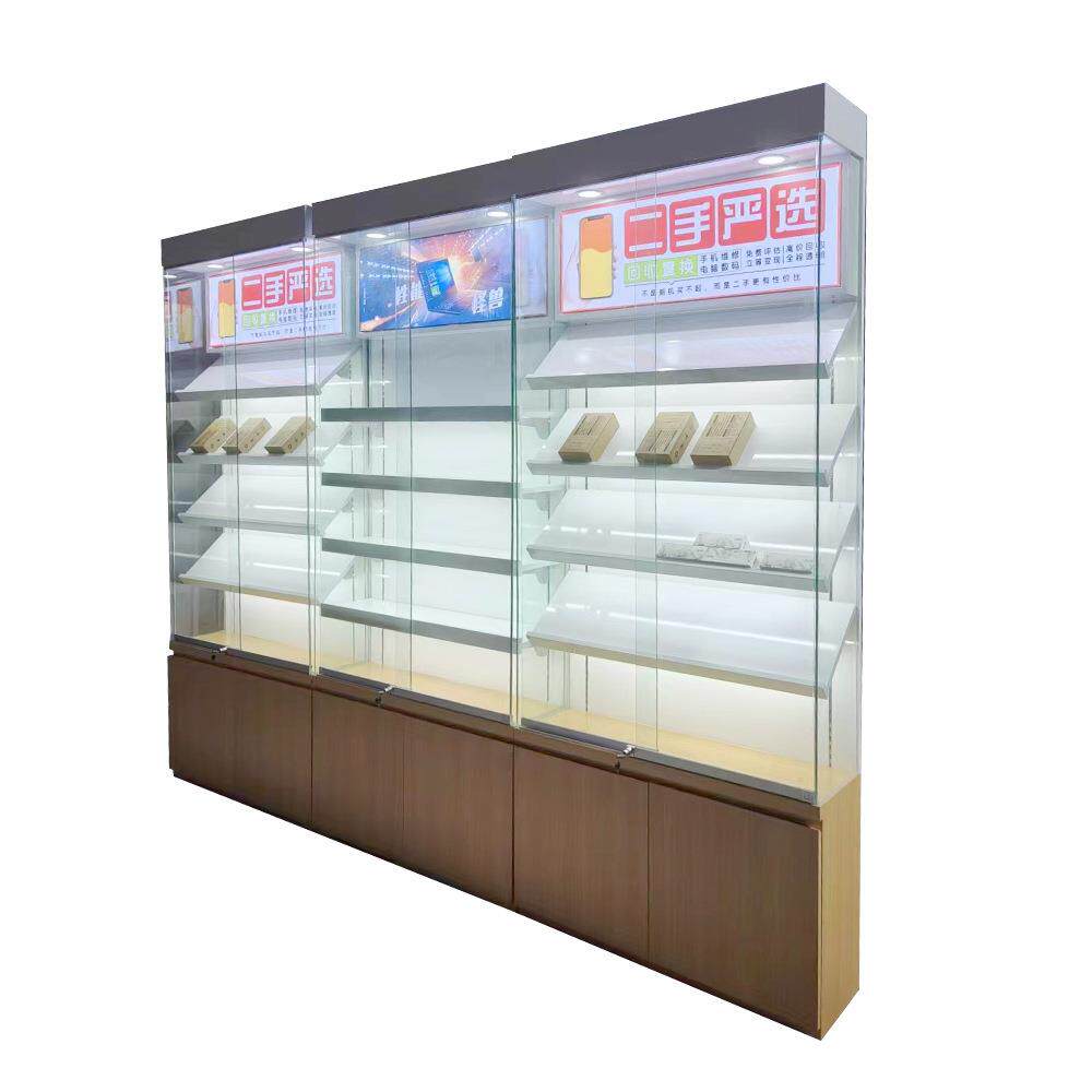 手机店展示柜3C数码配件货架靠墙陈列架手机玻璃展示配件柜边柜