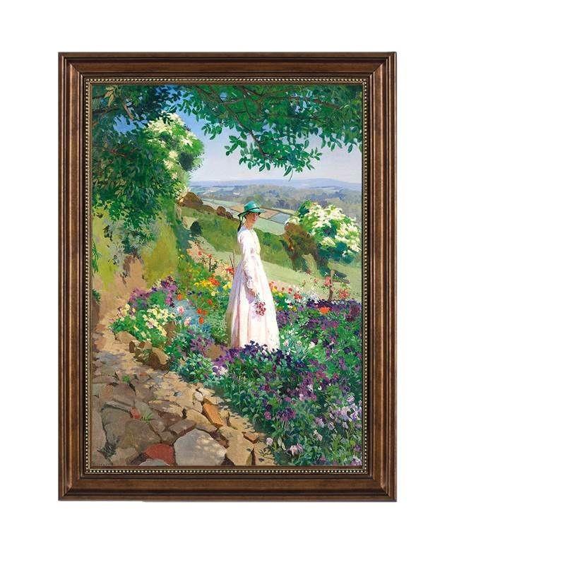 欧式客厅古典装饰画餐厅酒店玄关墙画卧室竖版挂画人物风景仿油画