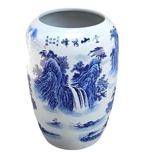 手绘陶瓷花瓶大号箭筒花插新中式家居客厅书房字画卷收纳缸箭筒