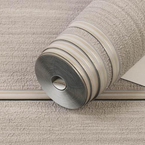 现代简约横条纹鹿皮绒电视背景墙纸北欧木纹5D无纺布客厅卧室壁纸