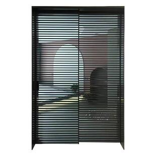 日式栅格板柜门屏风百叶柜门格子门非标格条实木多层板免漆推拉门