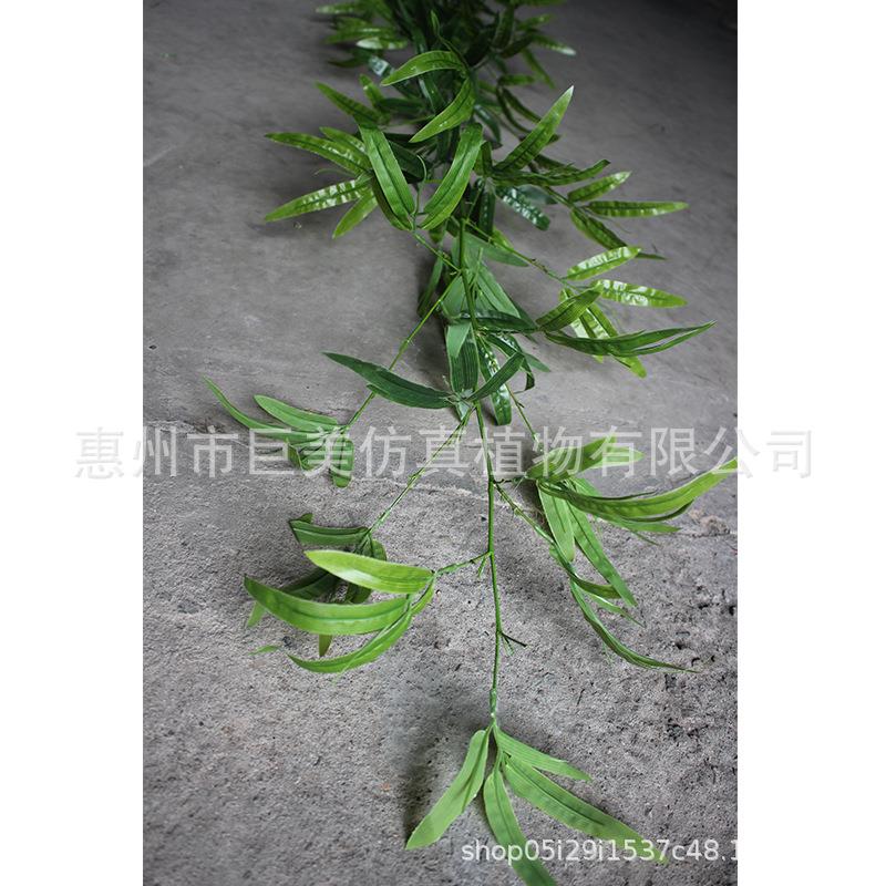 现货仿真竹叶单片金竹假竹子叶园林树叶过胶竹叶仿真毛竹配件