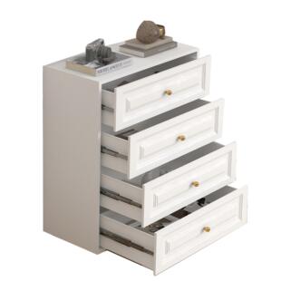 现代简约储物柜钢制抽屉柜家用床边收纳柜客厅可移动组合餐边斗柜