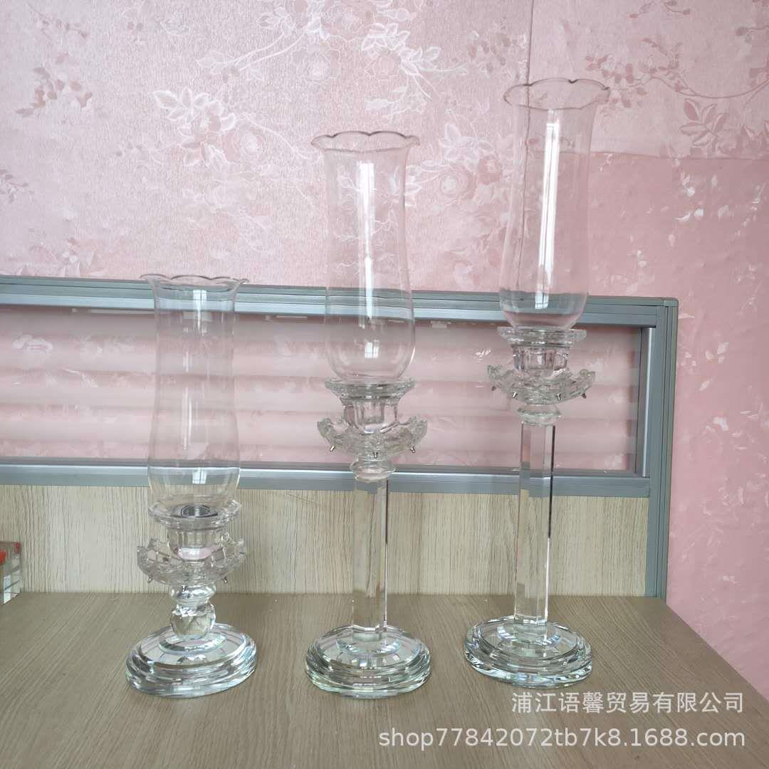 欧式单头水晶烛台婚礼婚庆玻璃烛台样板房布置家居装饰摆件摆设