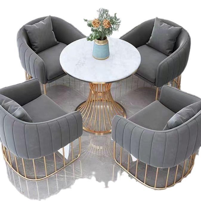 奶茶店甜咖啡西待餐桌椅组合北欧轻奢休厅闲休息品区接卡座