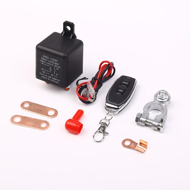无线遥控汽车继电器开关DC12v200A配件齐全总电源断电开关