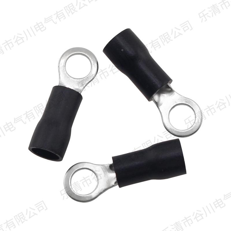 RV3鼻.5-5圆形预绝缘端子黄镀锡铜子端线耳冷压接铜线子