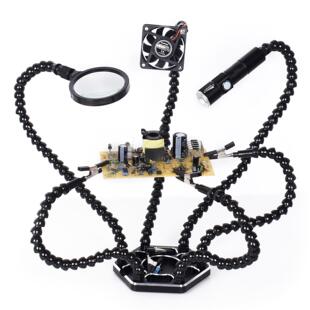 六爪万向软管铝合金底座焊接辅助固定夹具焊台烙铁焊锡维修操作台