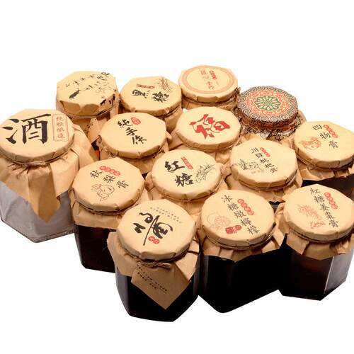 通用瓶盖包装纸纯手工制作礼小碎花酱匠心手作玻璃瓶盖纸打包纸