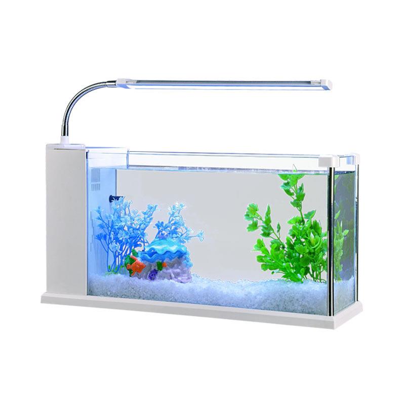 小鱼缸水族玻璃缸创意玻璃鱼缸乌龟箱水草LED生态鱼缸造景