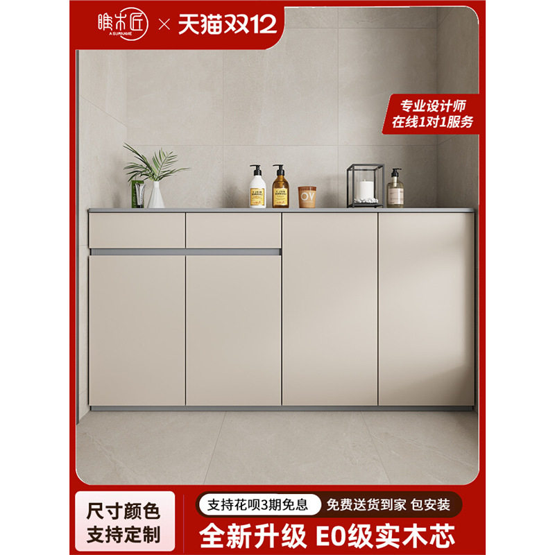 实木阳台储物柜专用防晒大容量地柜客厅抽屉杂物柜置物柜子可图片