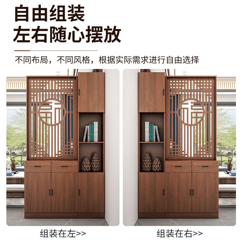 新中式屏风隔断客厅置物架装饰墙简约办公室进门口入户玄关柜