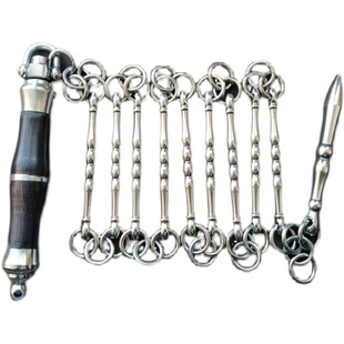 304不锈钢九节鞭檀木葫芦款一斤二斤的十一节鞭武术晨练健身链鞭