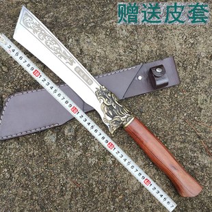 手工锻打镰刀 柴刀割草刀砍树刀砍竹刀砍骨刀 弹簧钢砍柴刀送皮套
