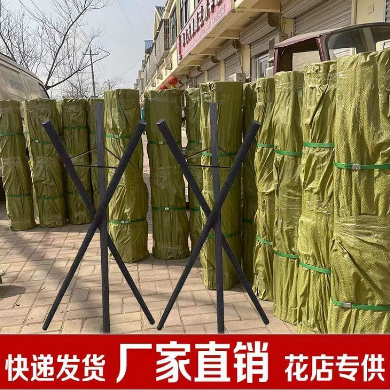 实木黑色开业三角插花架