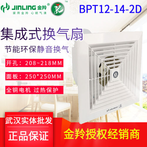 金羚8寸排气扇换气扇排风扇卫生间厨房吸顶式抽风机BPT12-14-2D