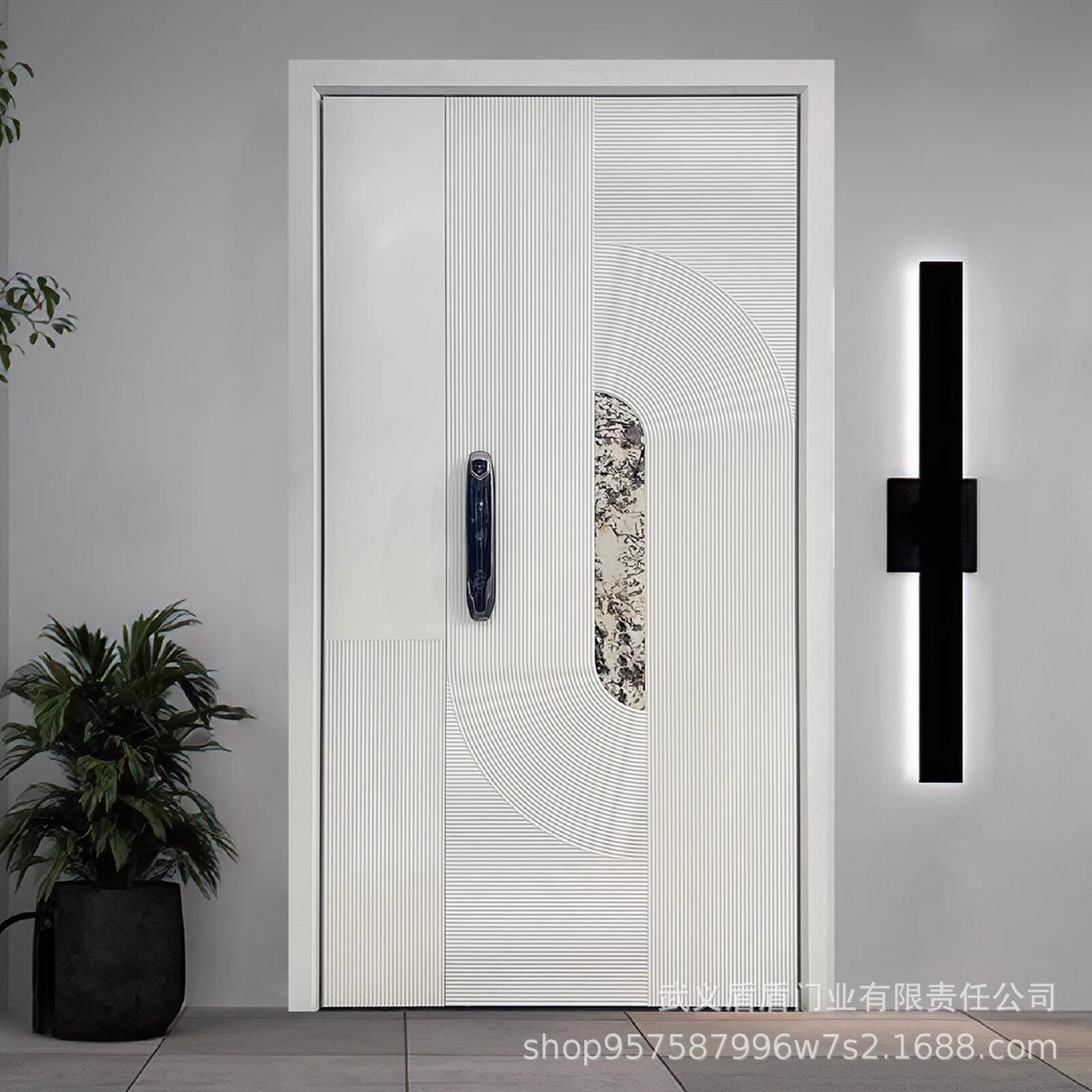 新款精雕铸铝门城市大门高端小区别墅装修入户防盗门豪华进户门