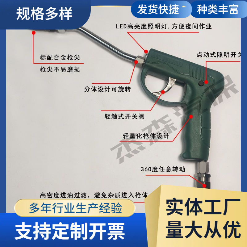 气动万向黄油枪高压注油器枪头合金钢枪尖黄油嘴
