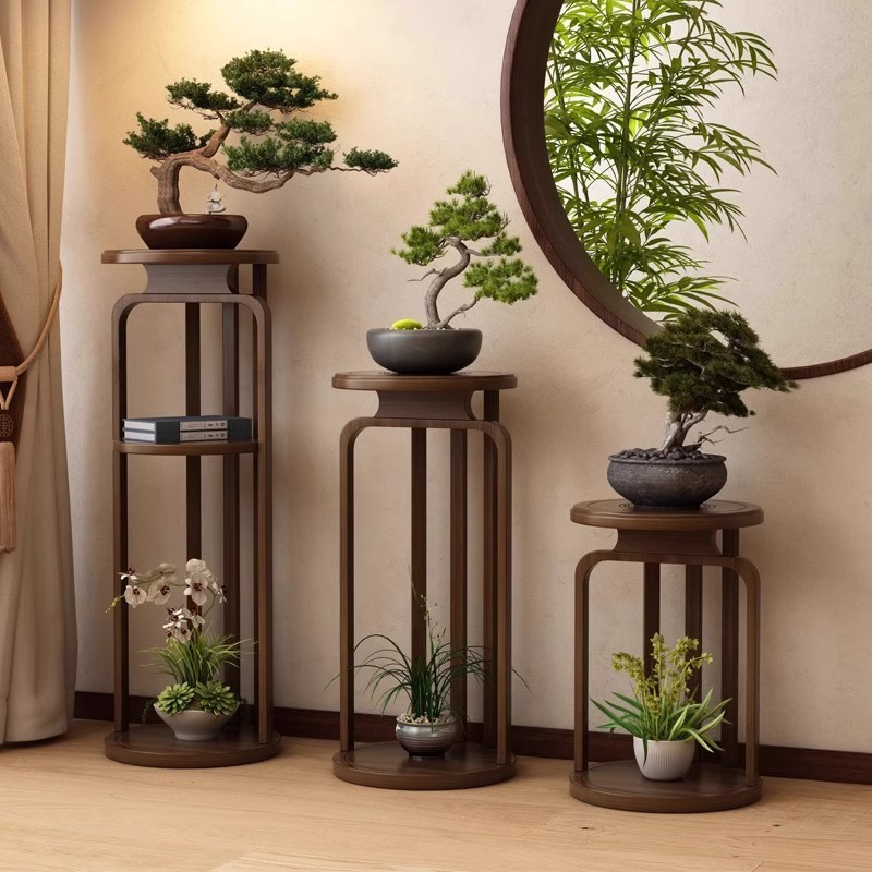 中式花架子客厅落地式置物架阳台实木花台2025新款室内多层花盆架