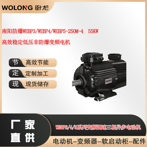 南阳WEBP3/WEBP4/WEBP5-250M-4 55KW 高效稳定非防爆变频电机