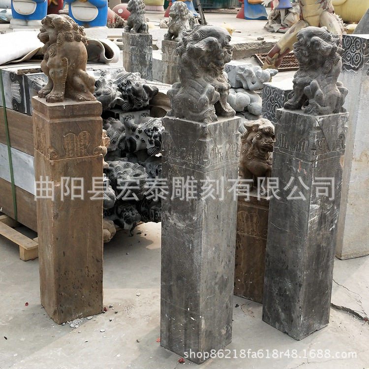 仿古做旧青石石雕拴马桩柱