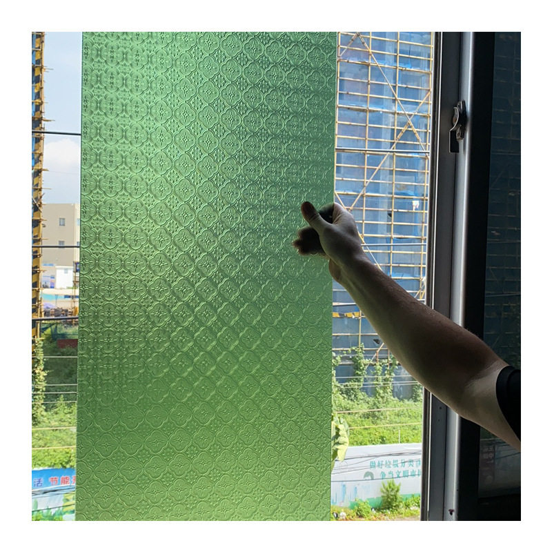 星城压花玻璃海棠压花艺术玻璃彩色中式怀旧复古满洲窗玻厂家直销
