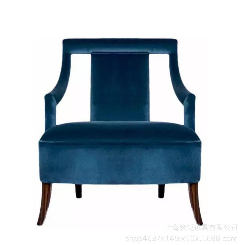 美式乡村北欧简约布艺单人沙发椅