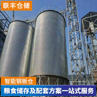 联丰500吨粮食厂用自动进出料立式筒仓 锥底平底钢板仓