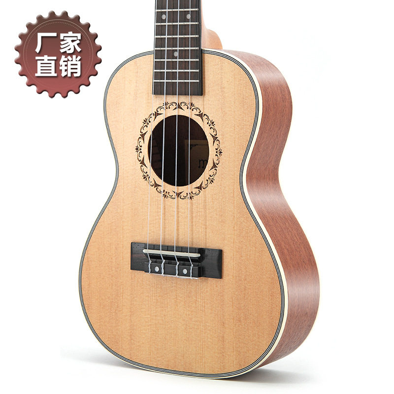 23寸云杉沙比利尤克里里 夏威夷ukulele乌克丽丽四弦琴小吉他批发