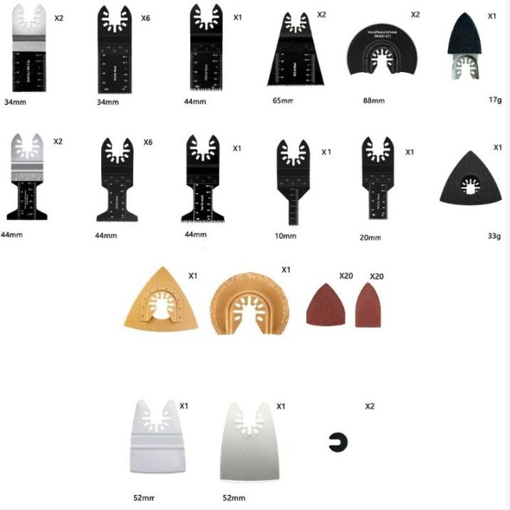 72件套摆动锯片万用宝锯片木质金属切割双金属快速释放工具刀片