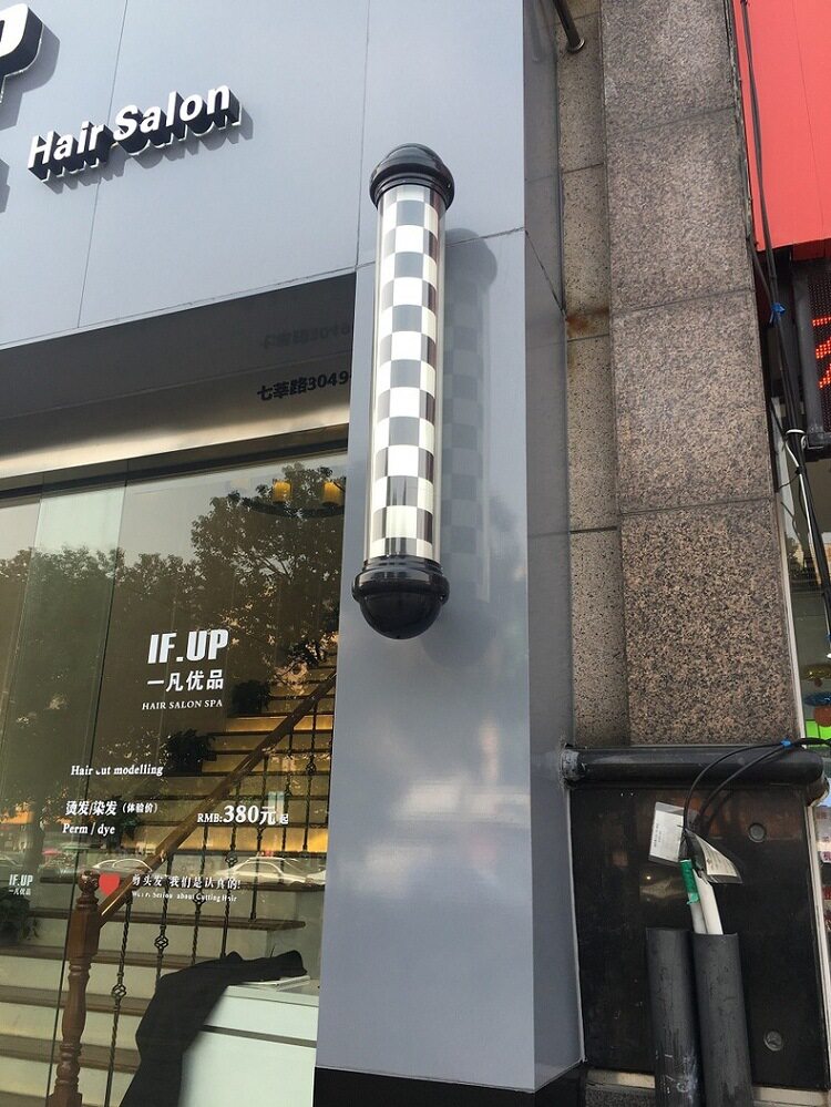 美发转灯led灯带全彩塑料挂墙发廊标志灯户外防水挂壁理发店灯箱