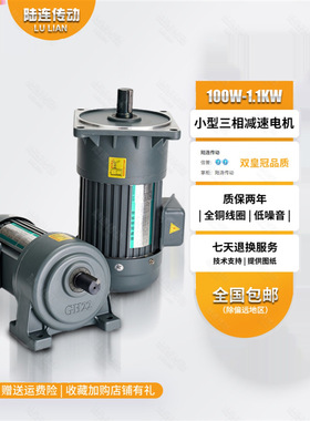 陆连减速电机380V卧式200W/400W750W变频调速1500W立式齿轮减速机