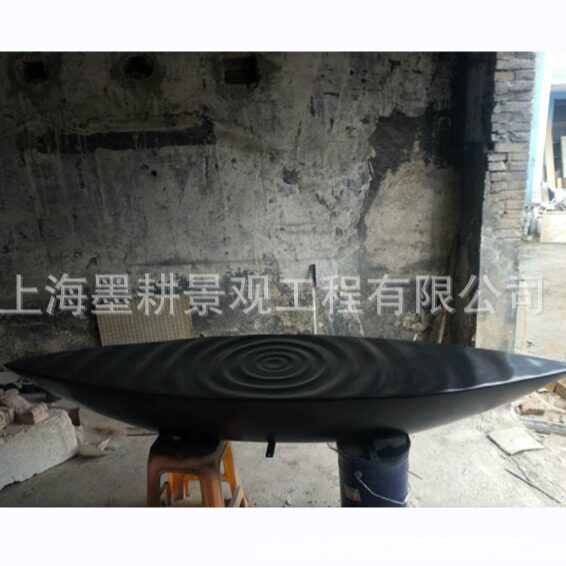 户外玻璃钢水纹船造型水景雕塑
