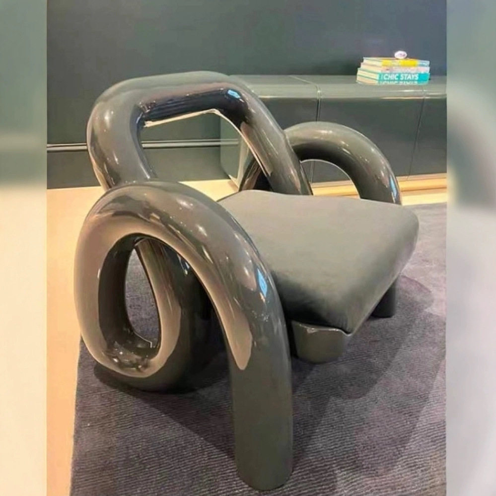 意式轻电镀玻璃钢树脂扶手躺椅