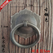 仿古铜拉手古典铜配件橱柜柜门铜拉环抽屉圆环拉手纯铜柜门铜拉手