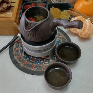 甘肃罐罐茶煮茶炉发热盘炉铸铁300瓦搭配粗陶弯把过滤送杯子整套