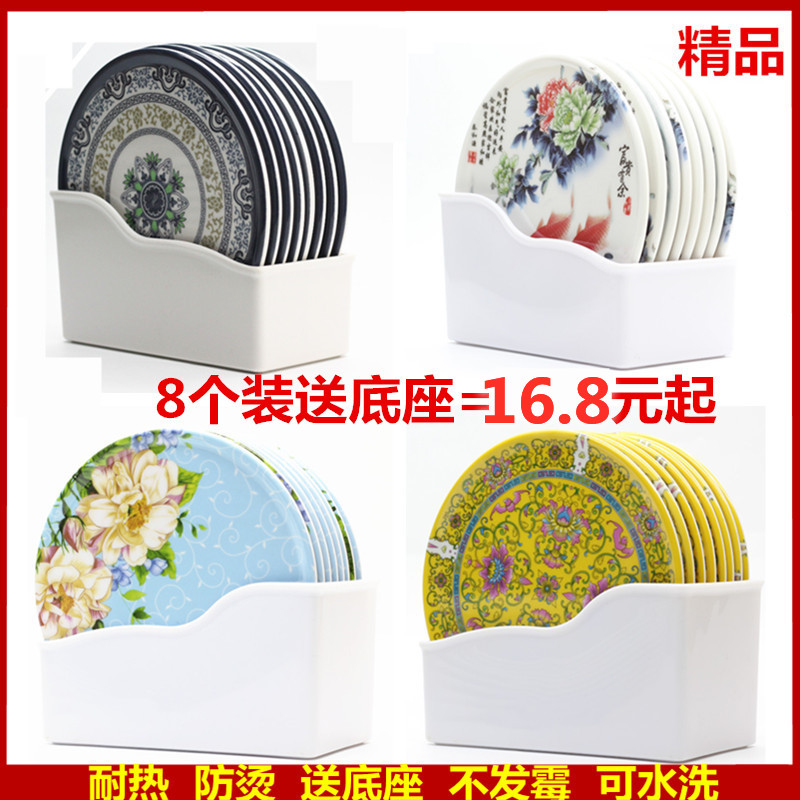田园密胺隔热垫仿瓷餐桌垫 家用欧式餐盘垫碗垫耐热防烫锅垫杯垫