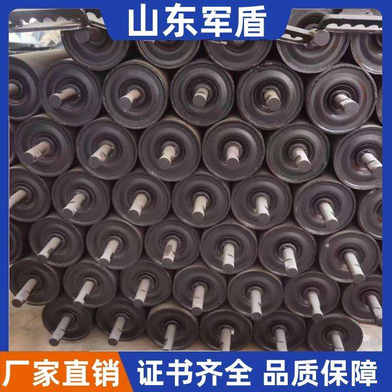 输送带托辊缓冲包胶平行托辊矿用托辊胶带运输机托辊