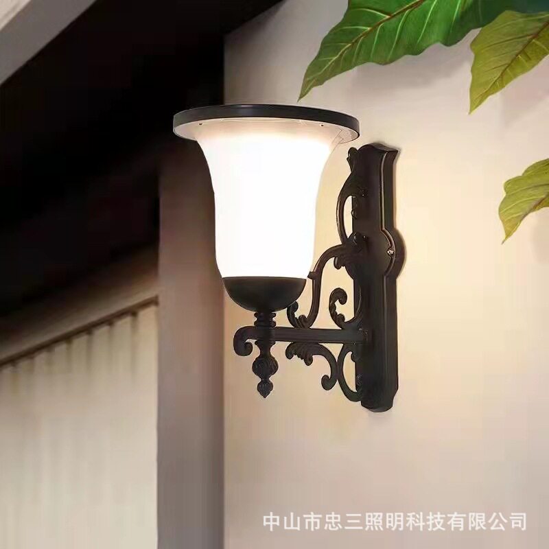 太阳能壁灯欧式防水墙灯过道灯室外门柱灯户外阳台灯简约庭院灯