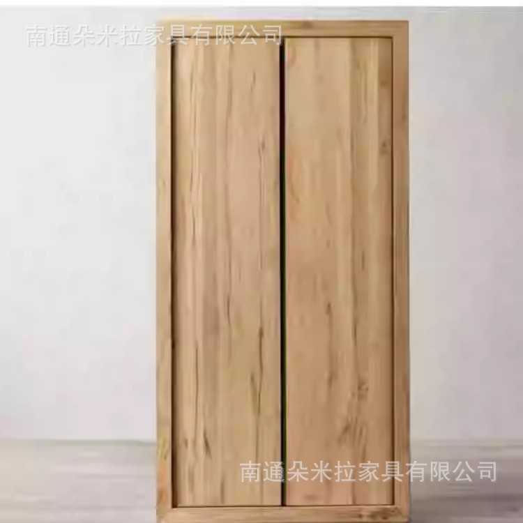 RH美式乡村实木复古做旧双门衣柜法式橡木储物柜欧式两门收纳柜子