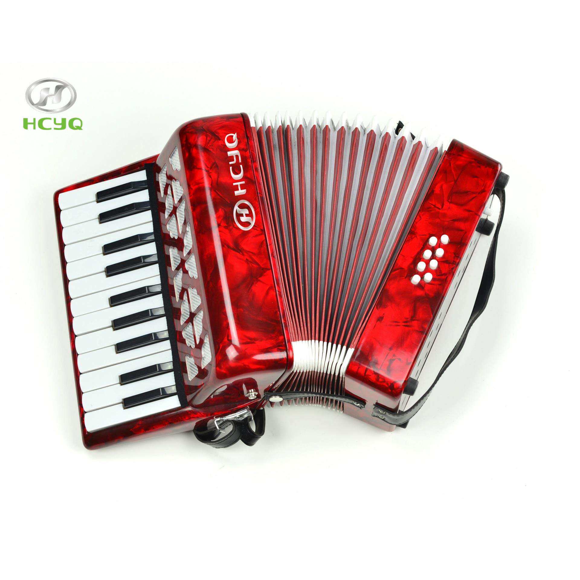 HCYQ牌22键8贝司手风琴,入门级键盘式8Bass学生练习用手风琴