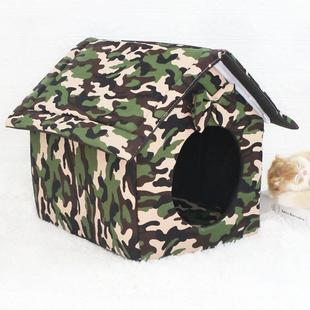 四季 狗窝宠物用品宠物窝猫窝秋冬保暖泰迪房子半封闭式 可折叠拆洗