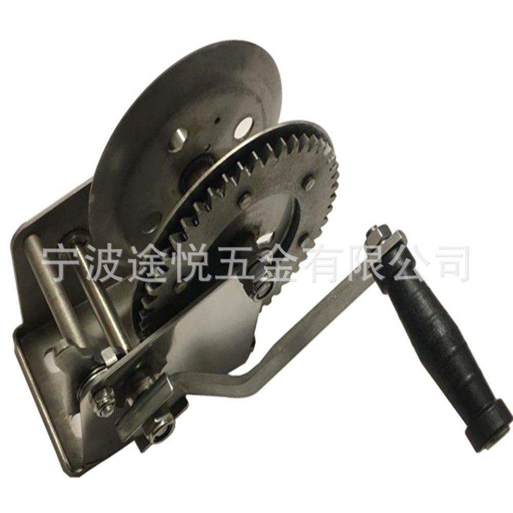 厂家供应1600LBS不锈钢手摇绞车船用手动绞盘游艇拖车绞盘