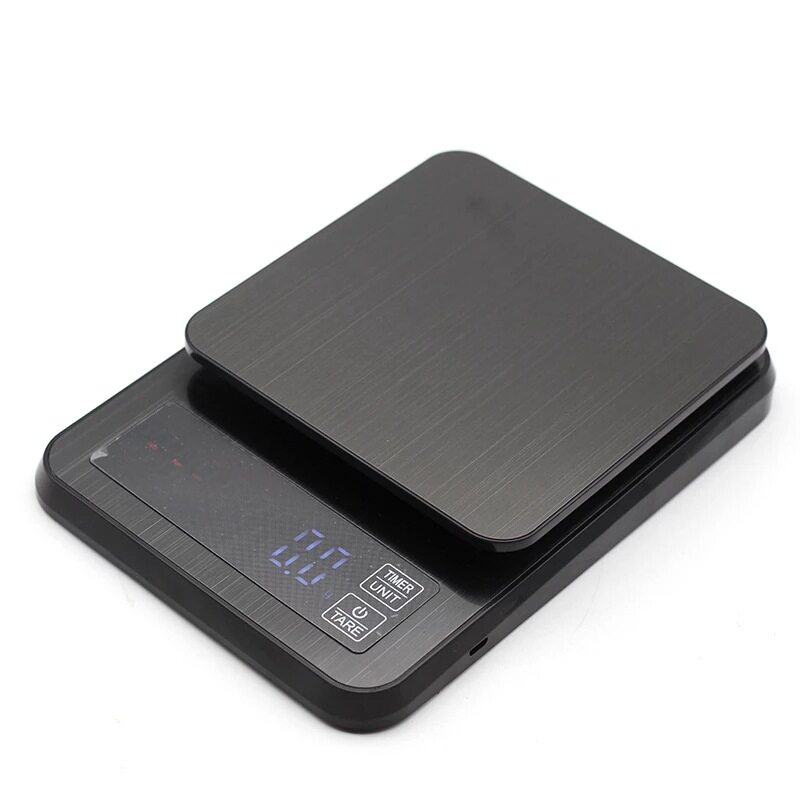 手冲不锈钢计时咖啡秤3kg/0.1g电子秤厨房秤10kg/1g计时秤5kg/0.1